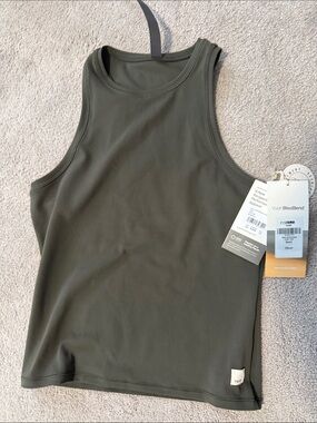 Vuori Olive Green High-Neck Performance Tank